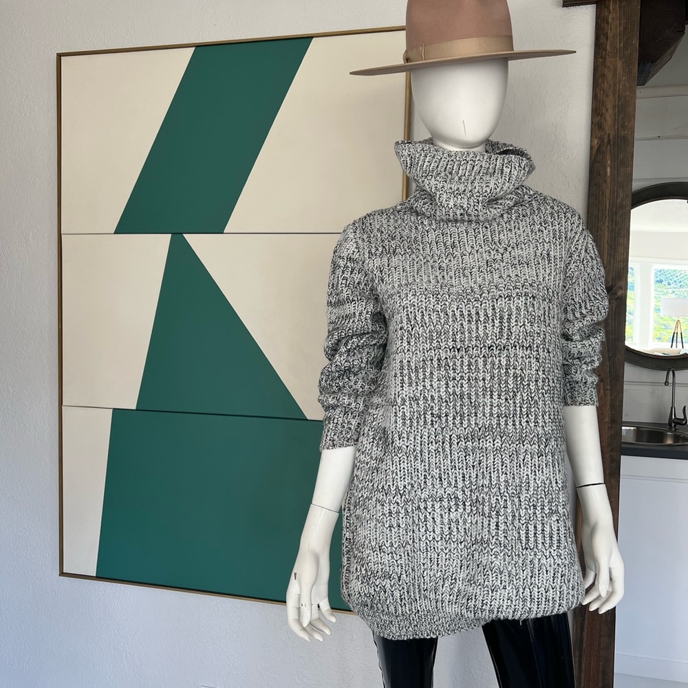 Oversized B&W Sweater with Cut Out